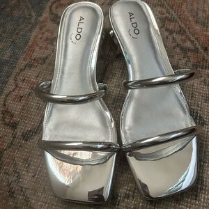 Aldo Metallic Silver Women's Sandals
